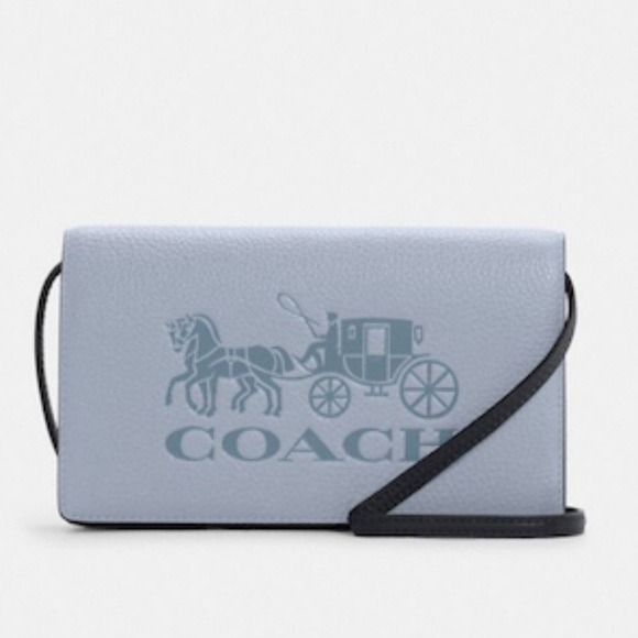 Coach Handbags - Coach Anna Foldover Clutch Crossbody In Colorblock With Horse And Carriage